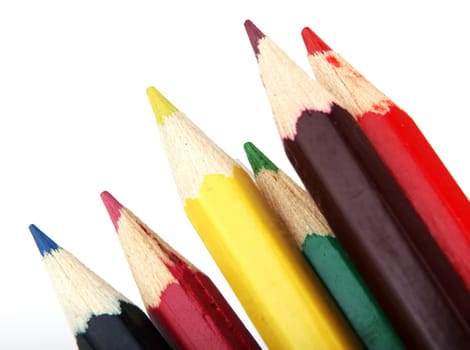 Colour Pencils Isolated On White Background