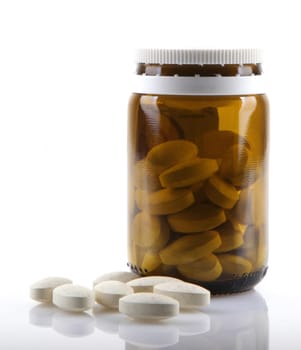 Glass Container With Pills
