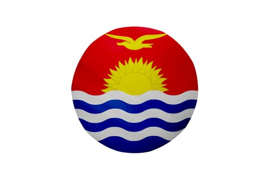 Football in the colors of the Kiribati flag isolated on white background. In a conceptual championship image supporting Kiribati.