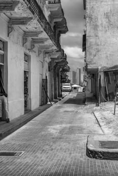 small street in the old town of Panama City, Panama