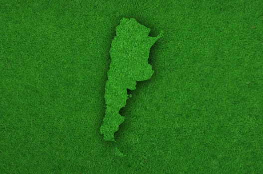 Map of Argentina on green felt