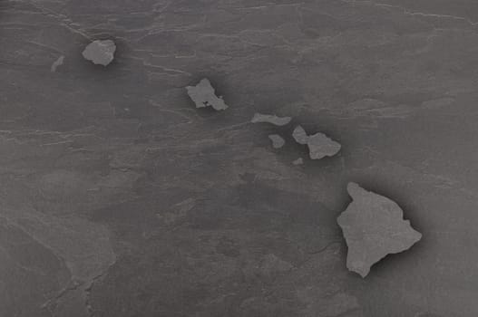 Map of Hawaii on dark slate