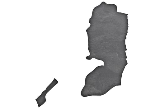 Map of Palestine on dark slate