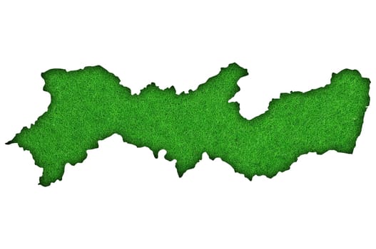 Map of Pernambuco on green felt