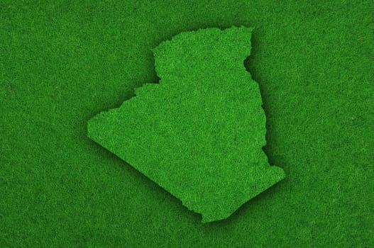 Map of Algeria on green felt
