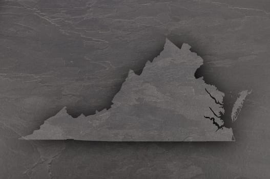Map of Virginia on dark slate