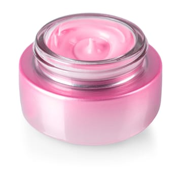 The beauty cream or yogurt on white background with clipping path