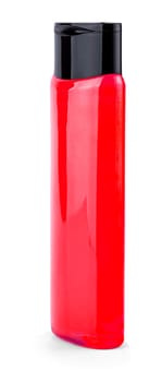 The red Shampoo bottle isolated on a white background
