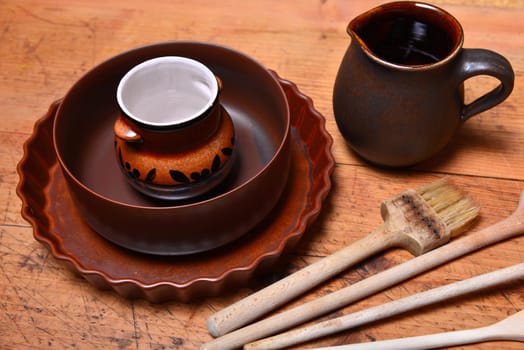 Kitchen jug made of clay