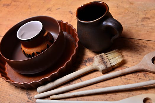 Kitchen jug made of clay