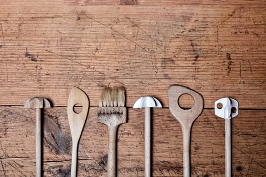 old cooking spoon background kitchen