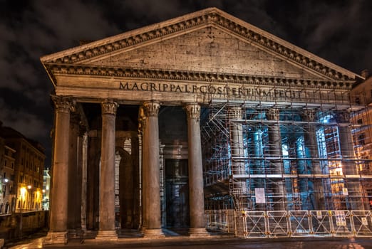 The ancient and famous Pantheon in Rome italy