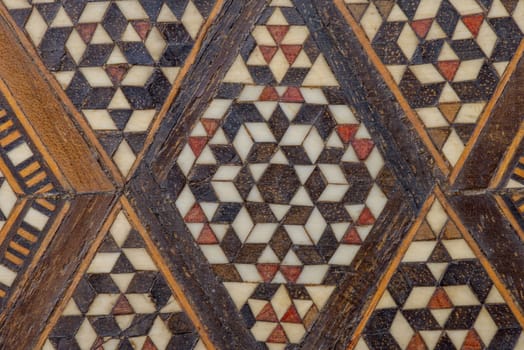 Close up of inlays on a box