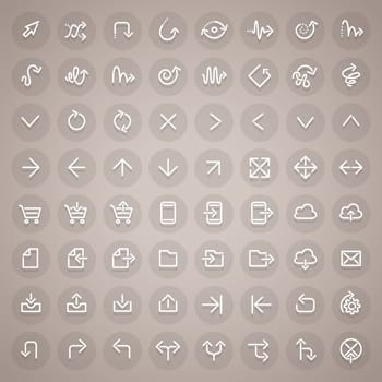 Stroke Arrow Round Icons Set. Clipping paths included in additional jpg format.