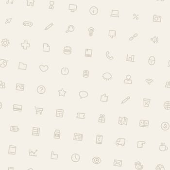 Light Tilted Seamless Pattern with Icons. Editable pattern in swatches. Clipping paths included in additional jpg format.