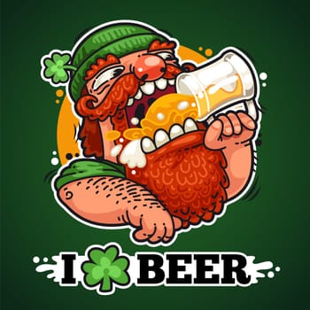 Patrick With Beer. Clipping paths included in additional jpg format.