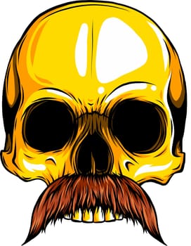Human skull sketch engraving vector illustration. Scratch board style imitation. Hand drawn image.