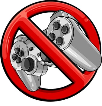 prohibition Gaming controller vector illustration