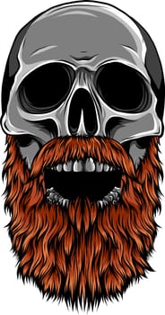 Bearded skull vector illustration design