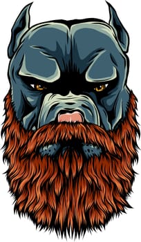 Pitbull head with beard design
