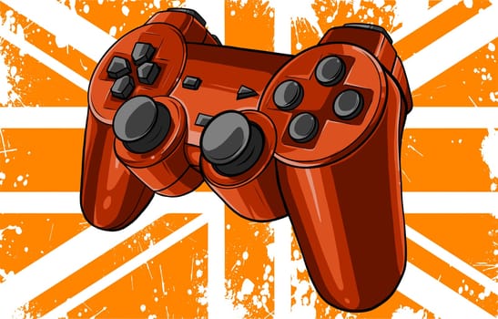 Gaming controller with england flag vector