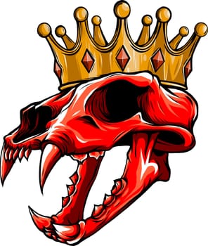 vector tiger skull with crown