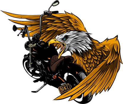 vector motorcycle with the head eagle