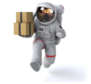 Fun astronaut - 3D Illustration