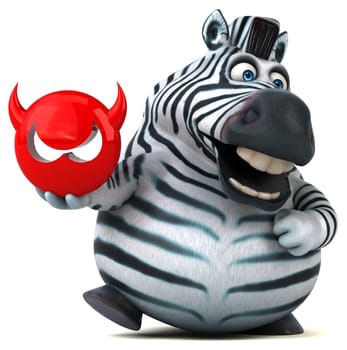 Fun zebra - 3D Illustration