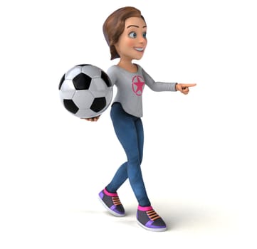 Fun 3D illustration of a cartoon teenage girl