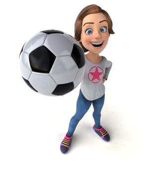 Fun 3D illustration of a cartoon teenage girl