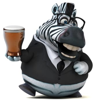 Fun zebra - 3D Illustration