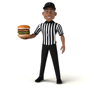 Fun 3D Illustration of an american Referee