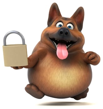 Fun german shepherd dog - 3D Illustration
