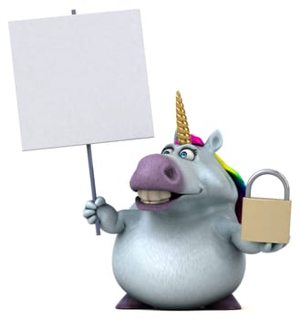 Fun unicorn - 3D Illustration