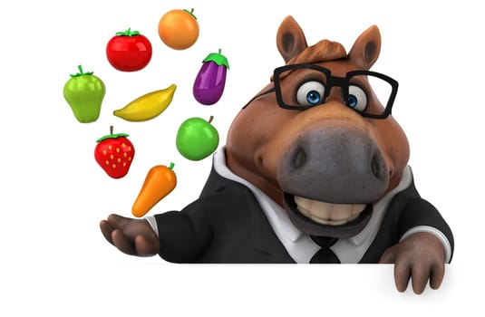 Fun horse - 3D Illustration