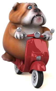 Fun bulldog - 3D Illustration