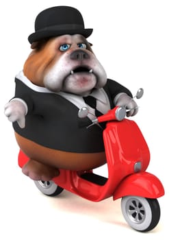 Fun bulldog - 3D Illustration