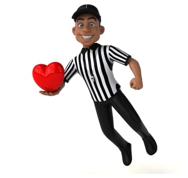 Fun 3D Illustration of an american Referee