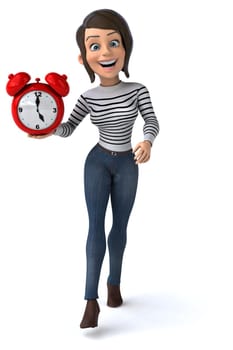 Fun 3D cartoon casual character woman