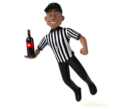 Fun 3D Illustration of an american Referee