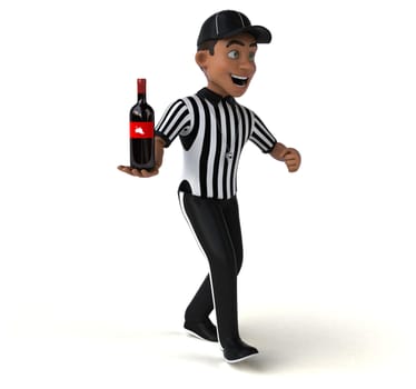 Fun 3D Illustration of an american Referee