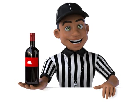 Fun 3D Illustration of an american Referee