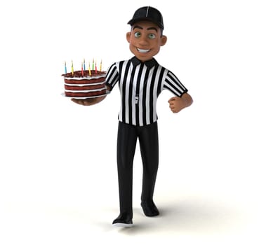 Fun 3D Illustration of an american Referee