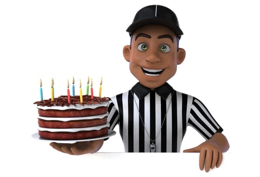 Fun 3D Illustration of an american Referee