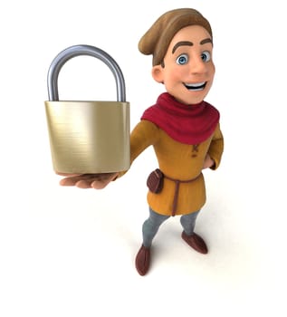 3D Illustration of a medieval historical character