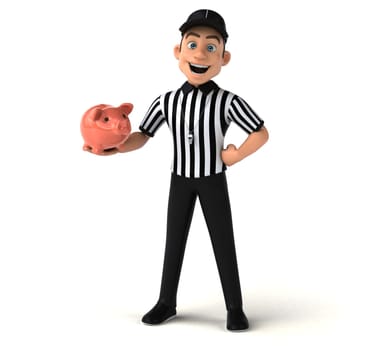 Fun 3D Illustration of an american Referee