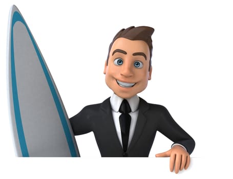 Fun 3D business character surfing