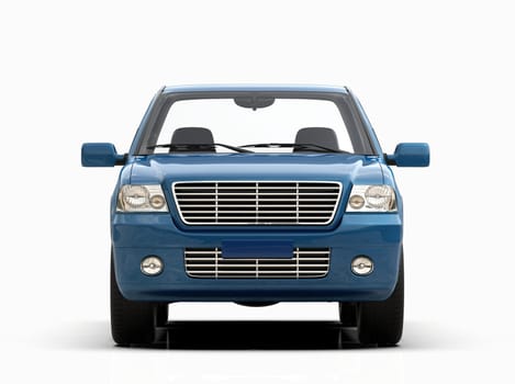 Generic and Brandless Pickup Truck with Enclosed Cabin Isolated on White 3d Illustration, Contemporary Light-Duty Truck Studio, Utility Vehicle Ute Auto Transport, Pickup Open Cargo Area Vehicle Sign