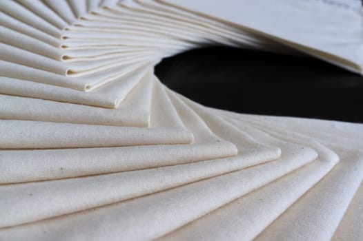 White Fabric folded of stacked . Fabric texture background . Concept workshop